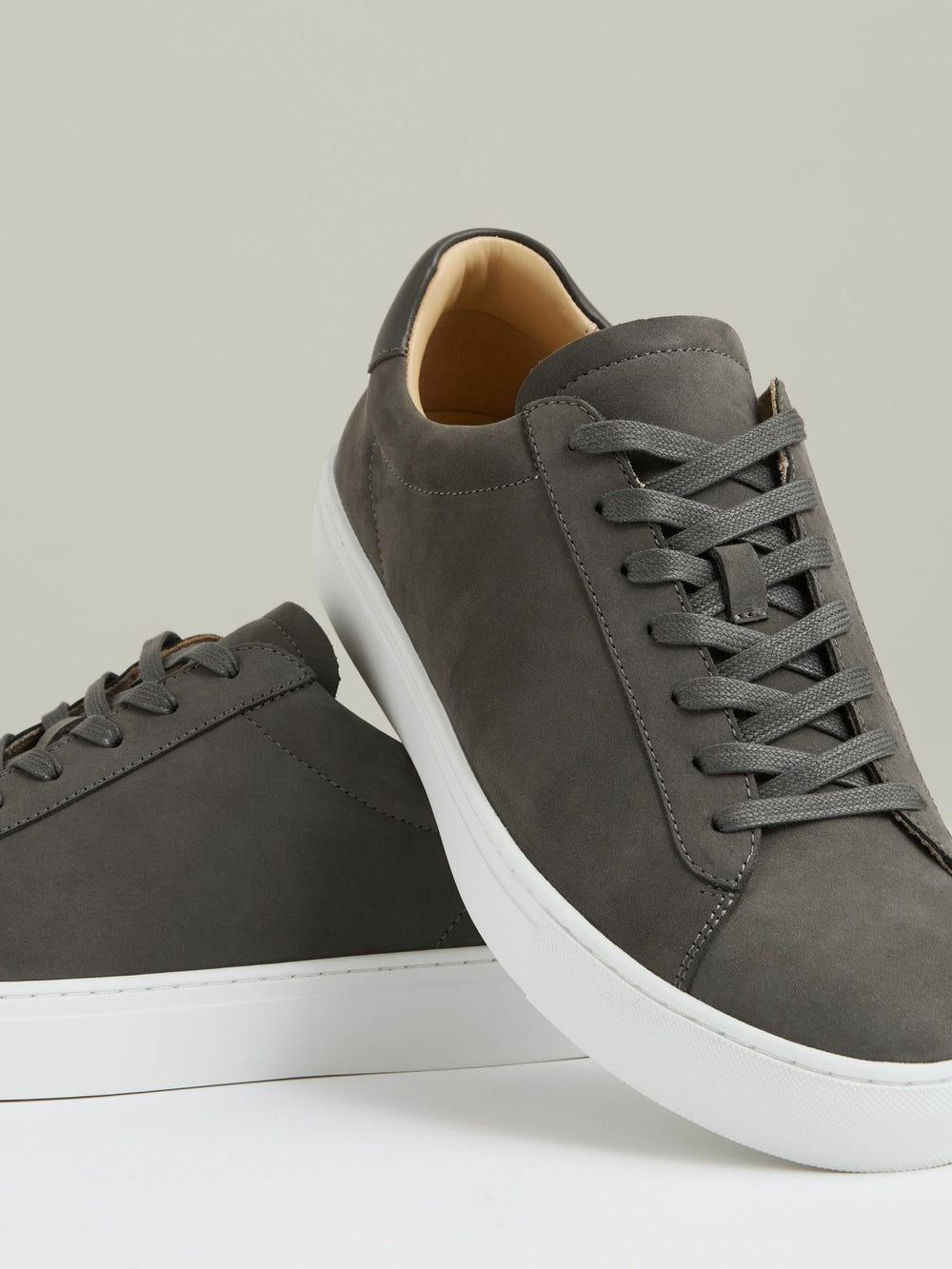 Reiss | Nubuck Leather Low-Top Trainers in Grey