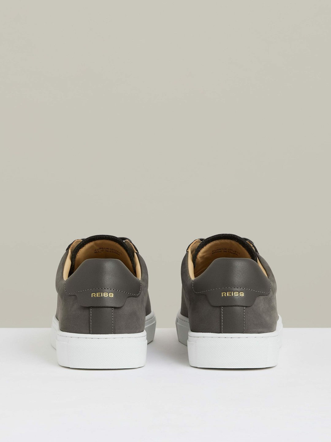 Reiss | Nubuck Leather Low-Top Trainers in Grey