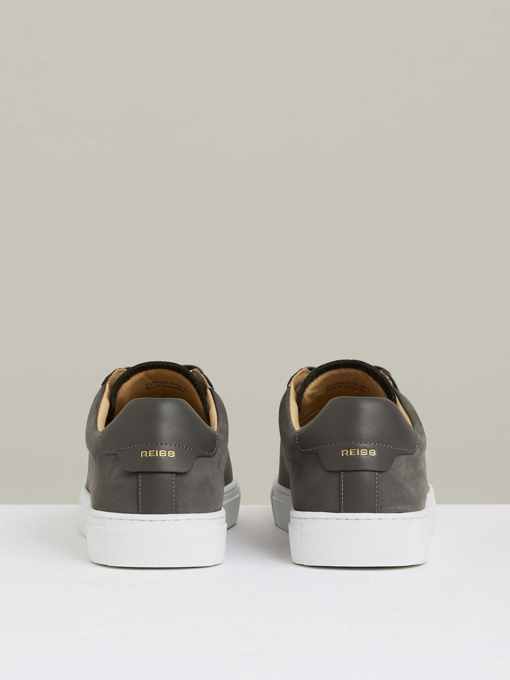 Reiss | Nubuck Leather Low-Top Trainers in Grey