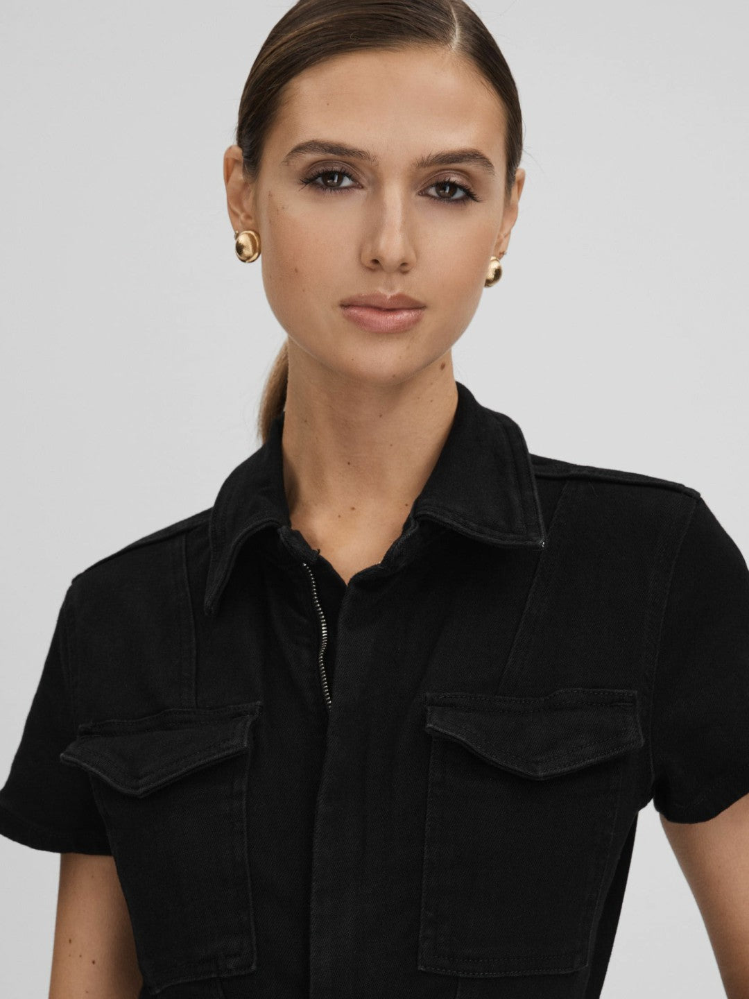 Reiss | Good American Denim Jumpsuit in Black