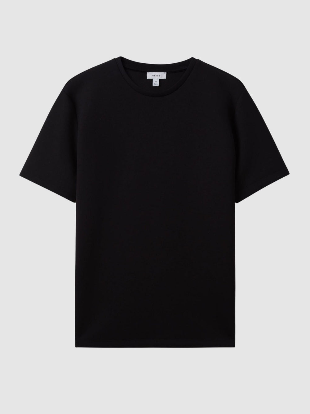 Reiss | Interlock Jersey Crew Neck T-Shirt in Black