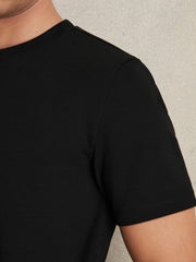 Reiss | Interlock Jersey Crew Neck T-Shirt in Black