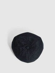 Reiss | Wool Blend Baker Boy Cap in Navy