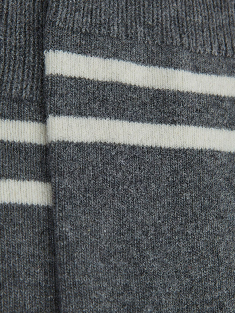 Reiss | Wool Blend Striped Crew Socks in Grey Melange