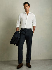 Reiss | Linen Button-Through Shirt in White