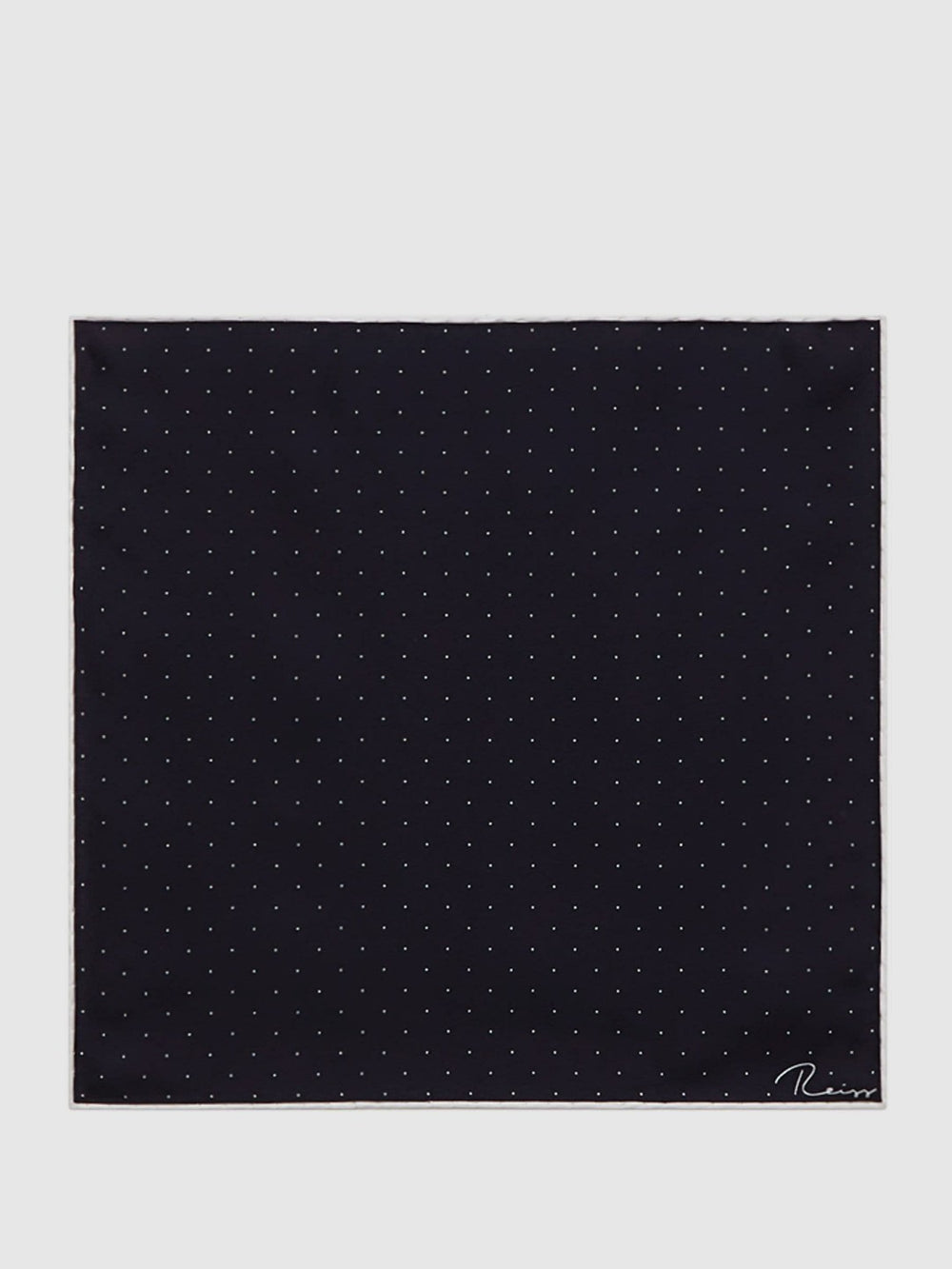 Reiss | Polka Dot Silk Pocket Square in Navy