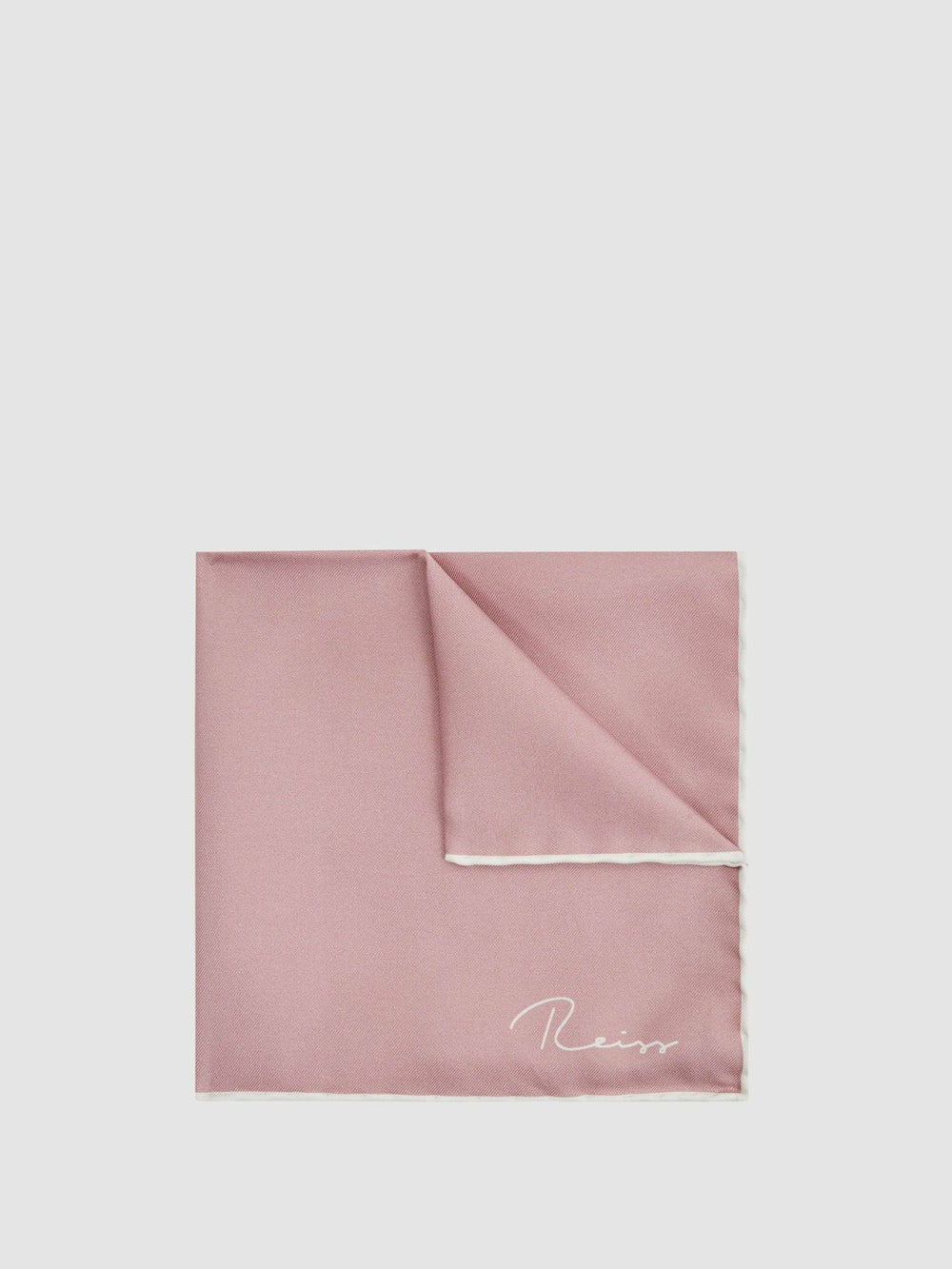 Reiss | Plain Silk Pocket Square in Pink