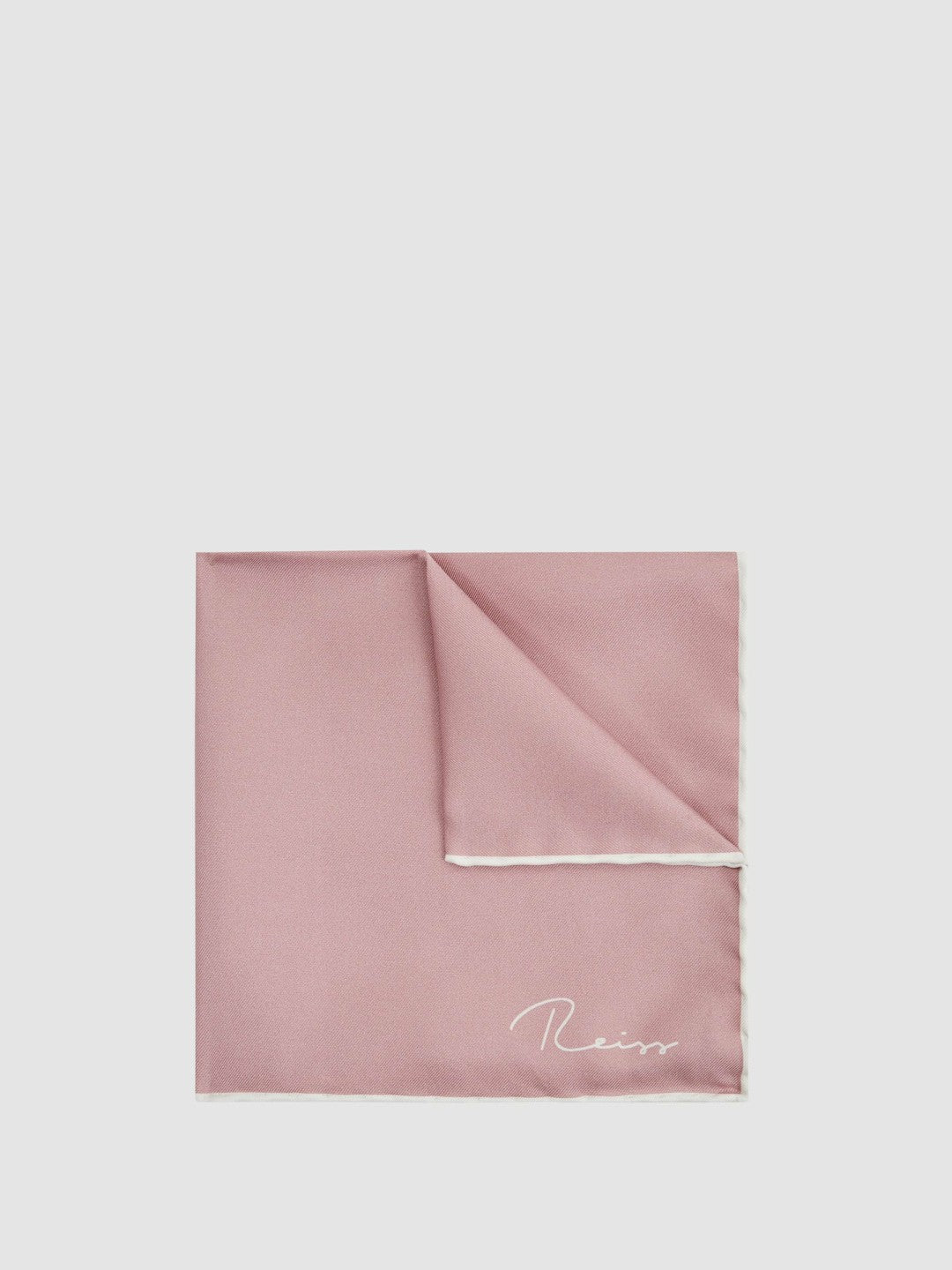 Reiss | Plain Silk Pocket Square in Pink