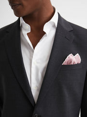 Reiss | Plain Silk Pocket Square in Pink