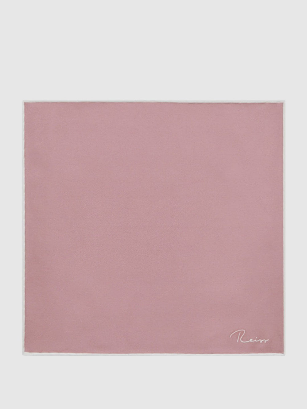 Reiss | Plain Silk Pocket Square in Pink