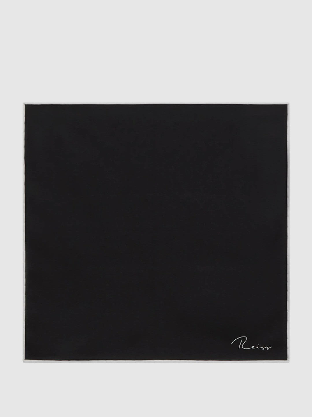 Reiss | Plain Silk Pocket Square in Black