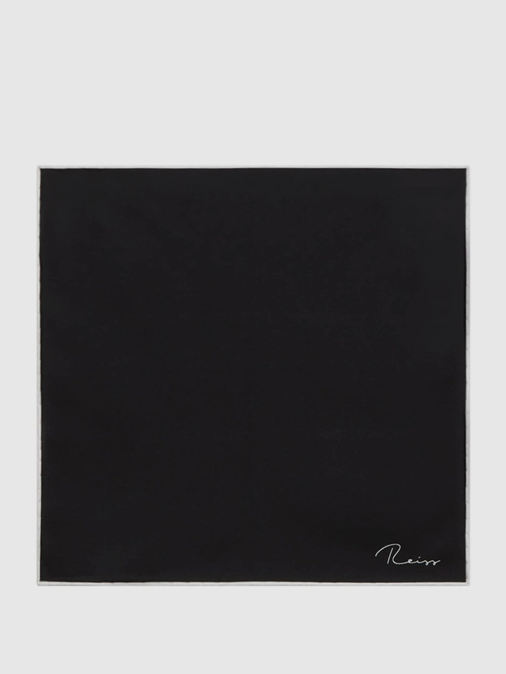 Reiss | Plain Silk Pocket Square in Black