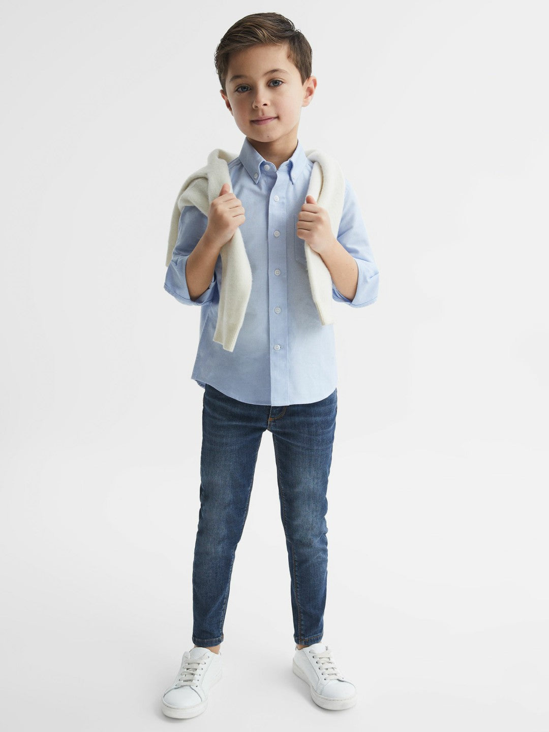 Reiss | 4-9 yrs Button Down Oxford Shirt in Soft Blue