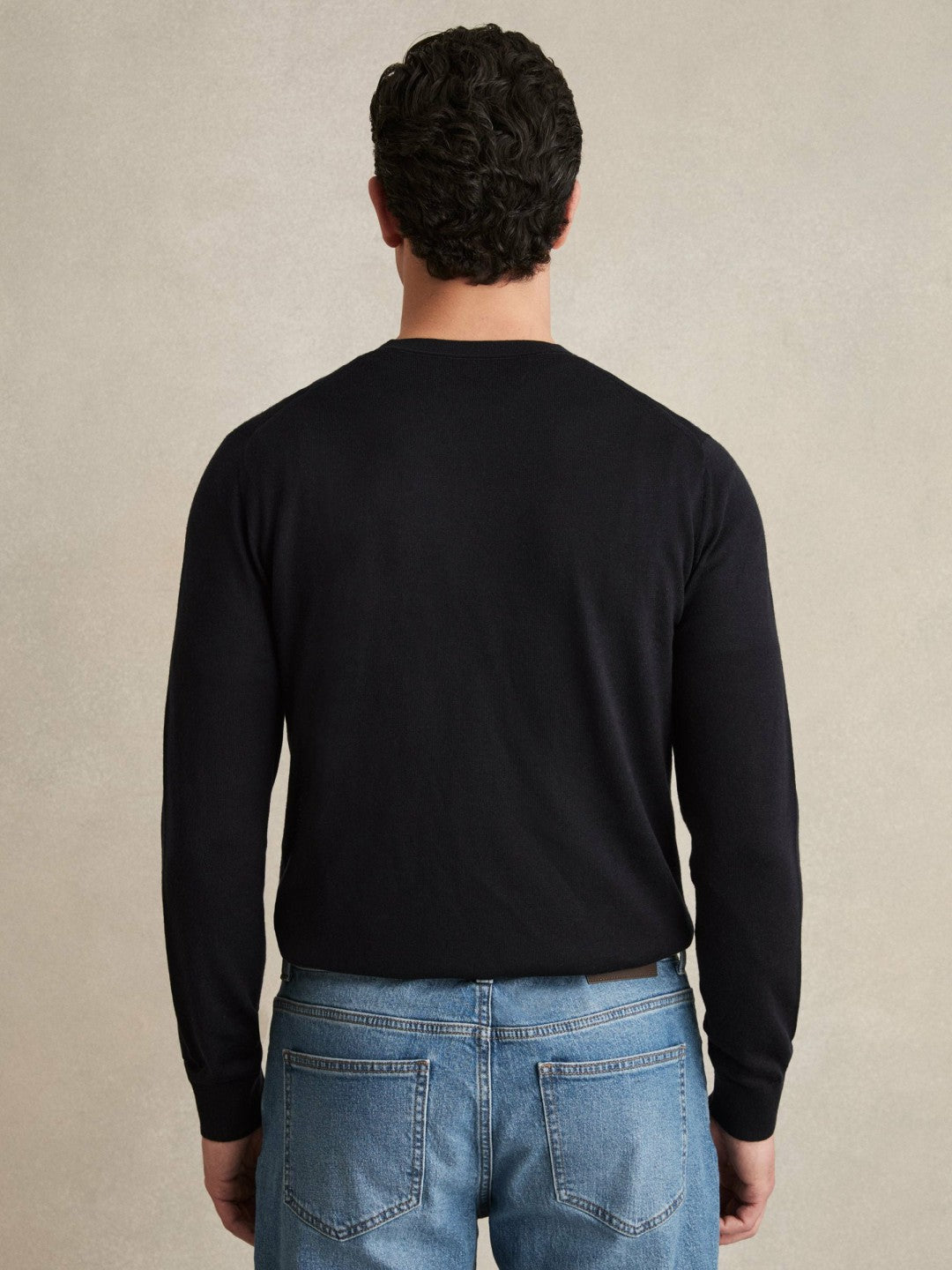 Reiss | Merino Wool Crew Neck Jumper in Navy