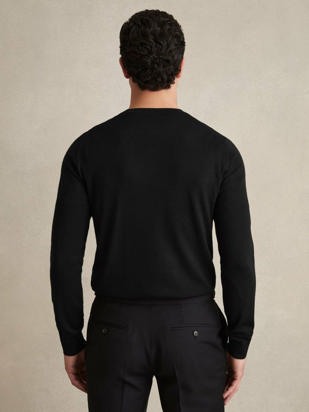Reiss | Merino Wool Crew Neck Jumper in Black