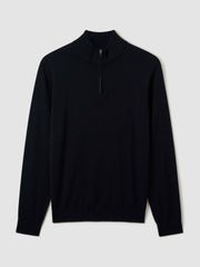 Reiss | Merino Wool Half-Zip Jumper in Navy