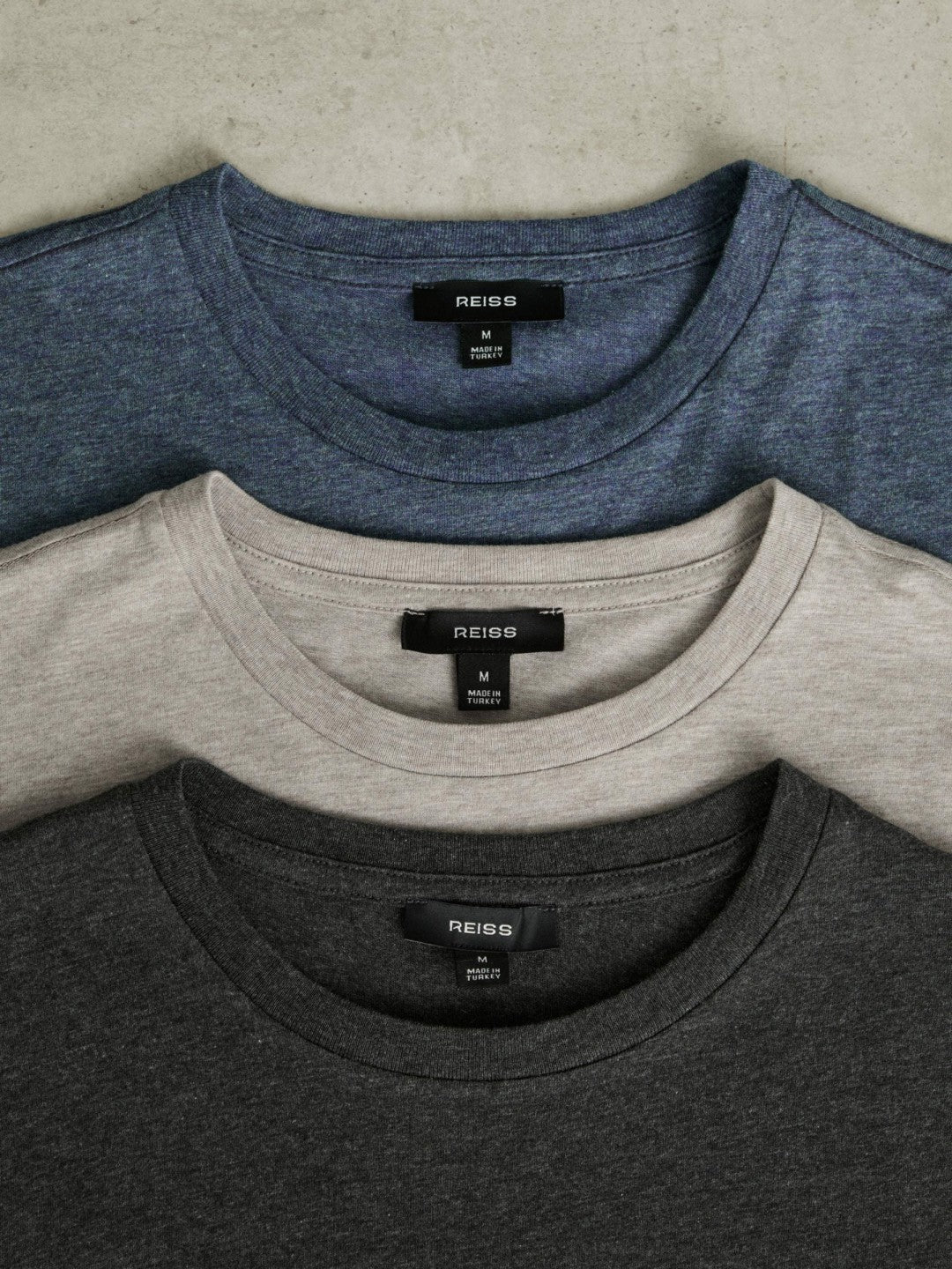 Reiss | Cotton-Jersey Crew-Neck T-shirts 3 Pack in Multi Melange