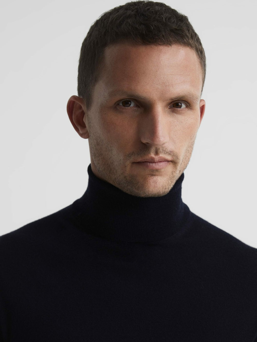Reiss | Slim Fit Merino Wool Roll Neck Jumper in Navy