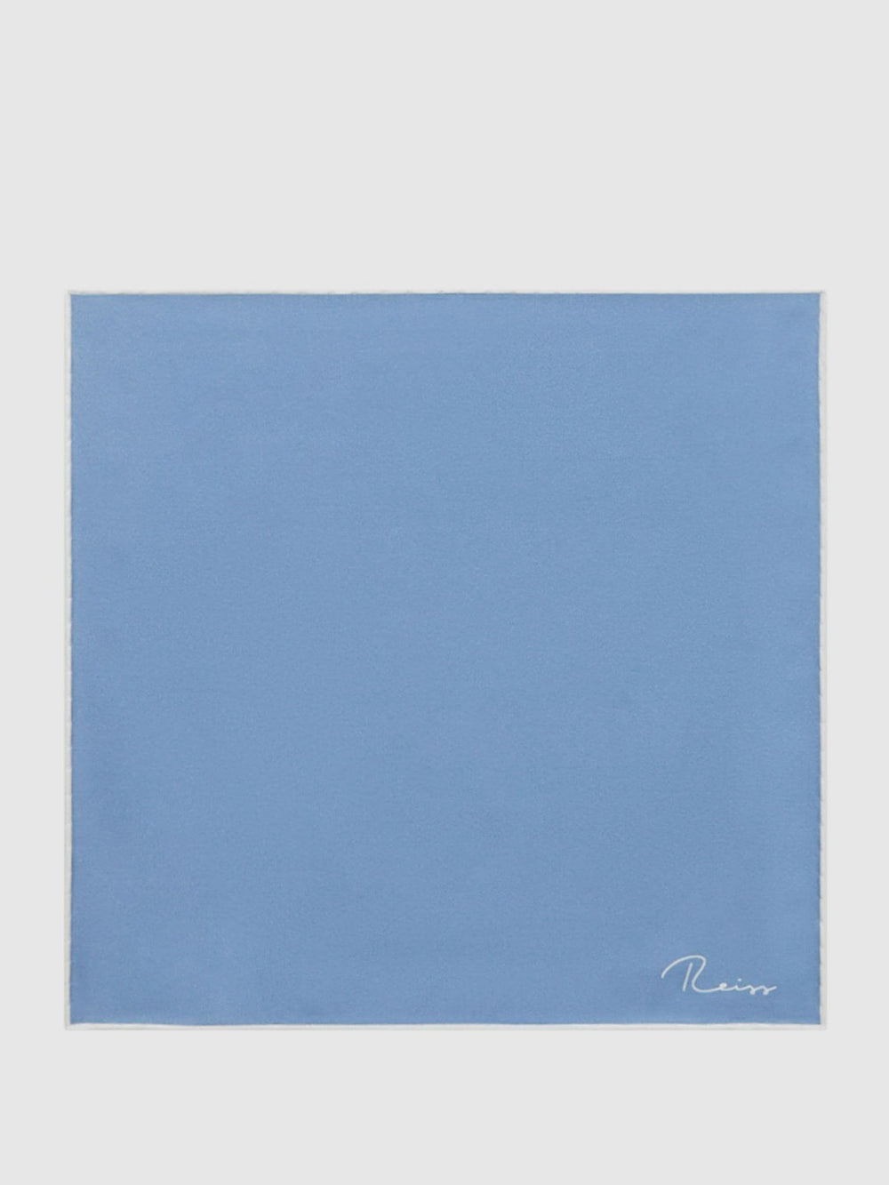 Reiss | Plain Silk Pocket Square in Airforce Blue