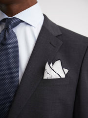Reiss | Plain Silk Pocket Square in White