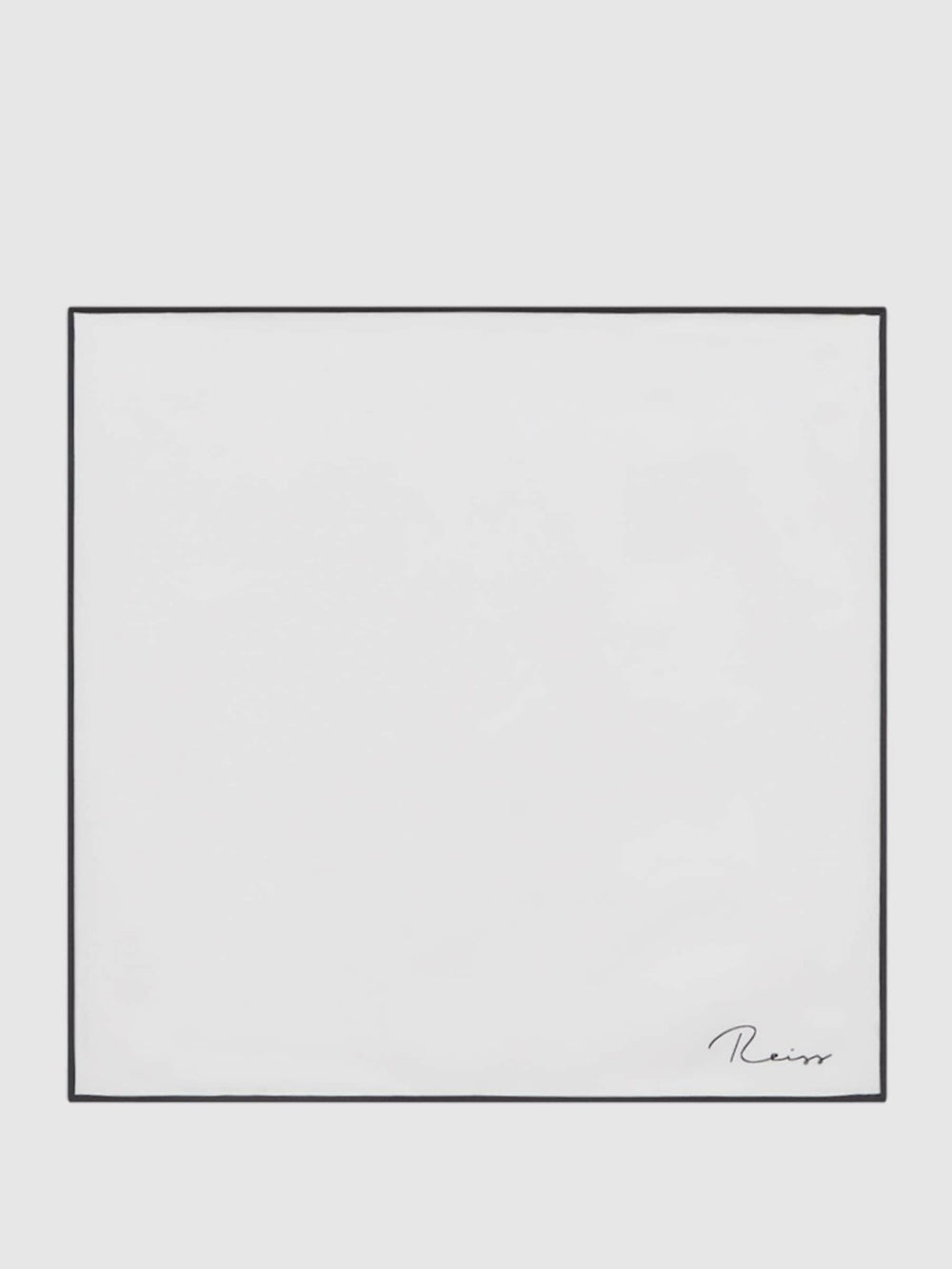 Reiss | Plain Silk Pocket Square in White