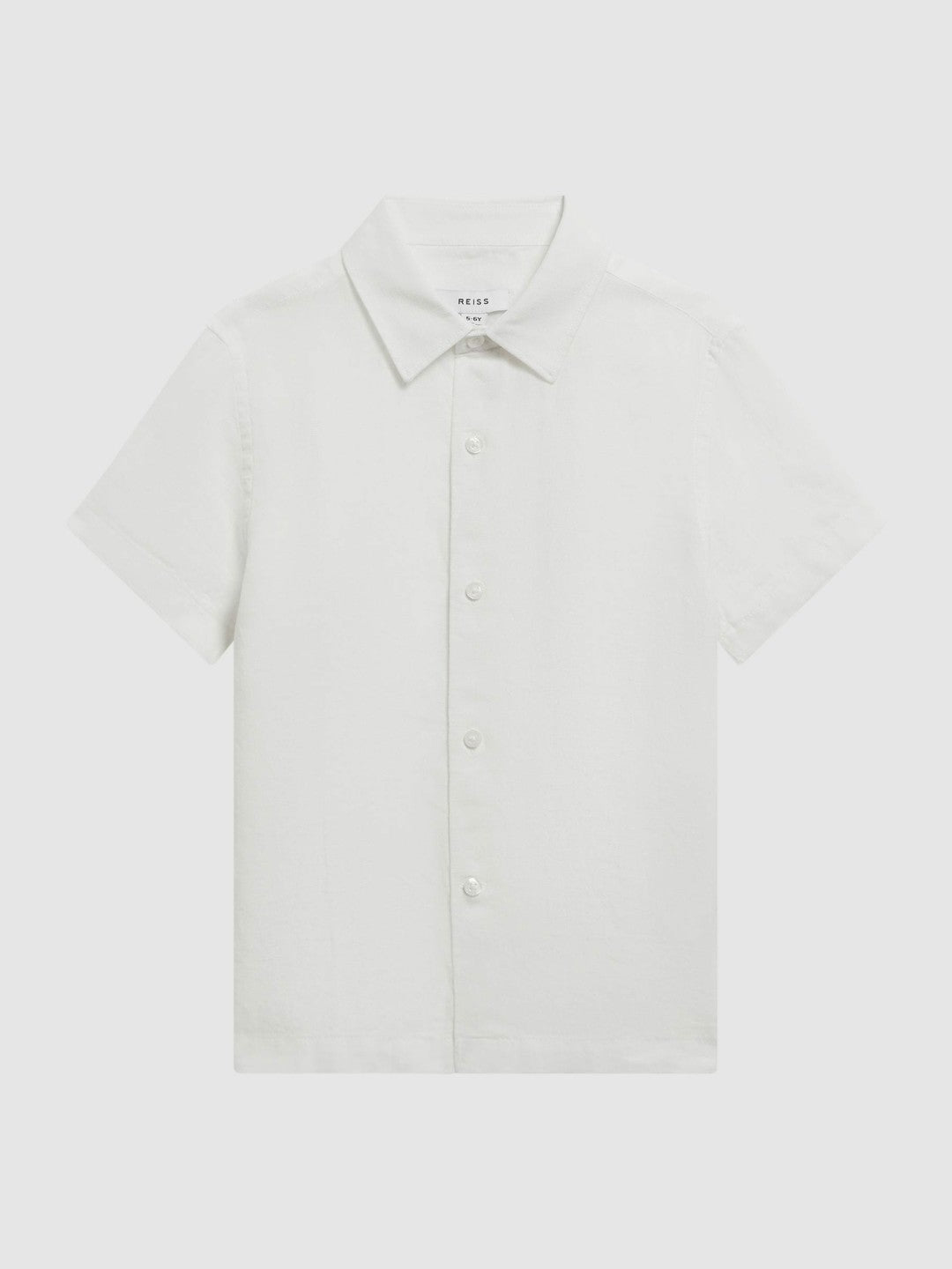 Reiss | 3-9 yrs Short Sleeve Linen Shirt in White