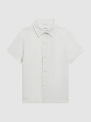 Reiss | 3-9 yrs Short Sleeve Linen Shirt in White