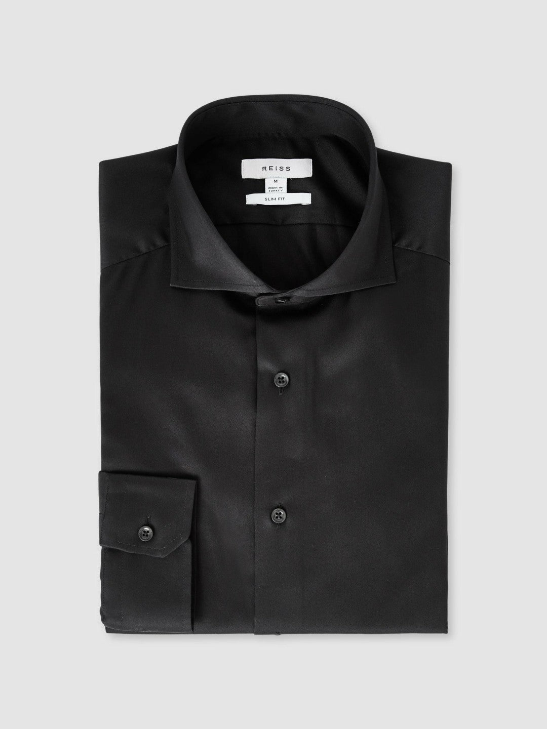 Reiss | Slim Fit Cotton-Twill Two-Fold Shirt Slim-Fit in Black