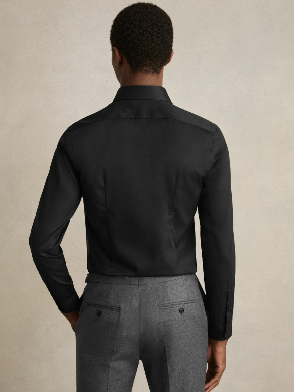Reiss | Slim Fit Cotton-Twill Two-Fold Shirt Slim-Fit in Black
