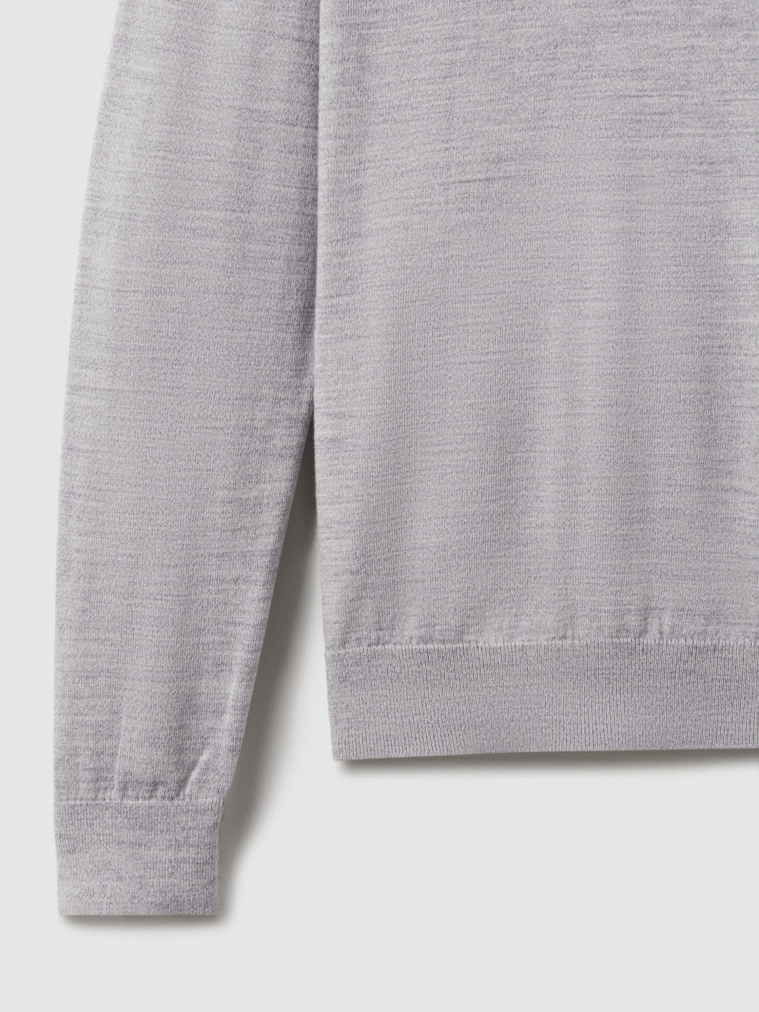 Reiss | Merino Wool Crew Neck Jumper in Soft Grey Mouline