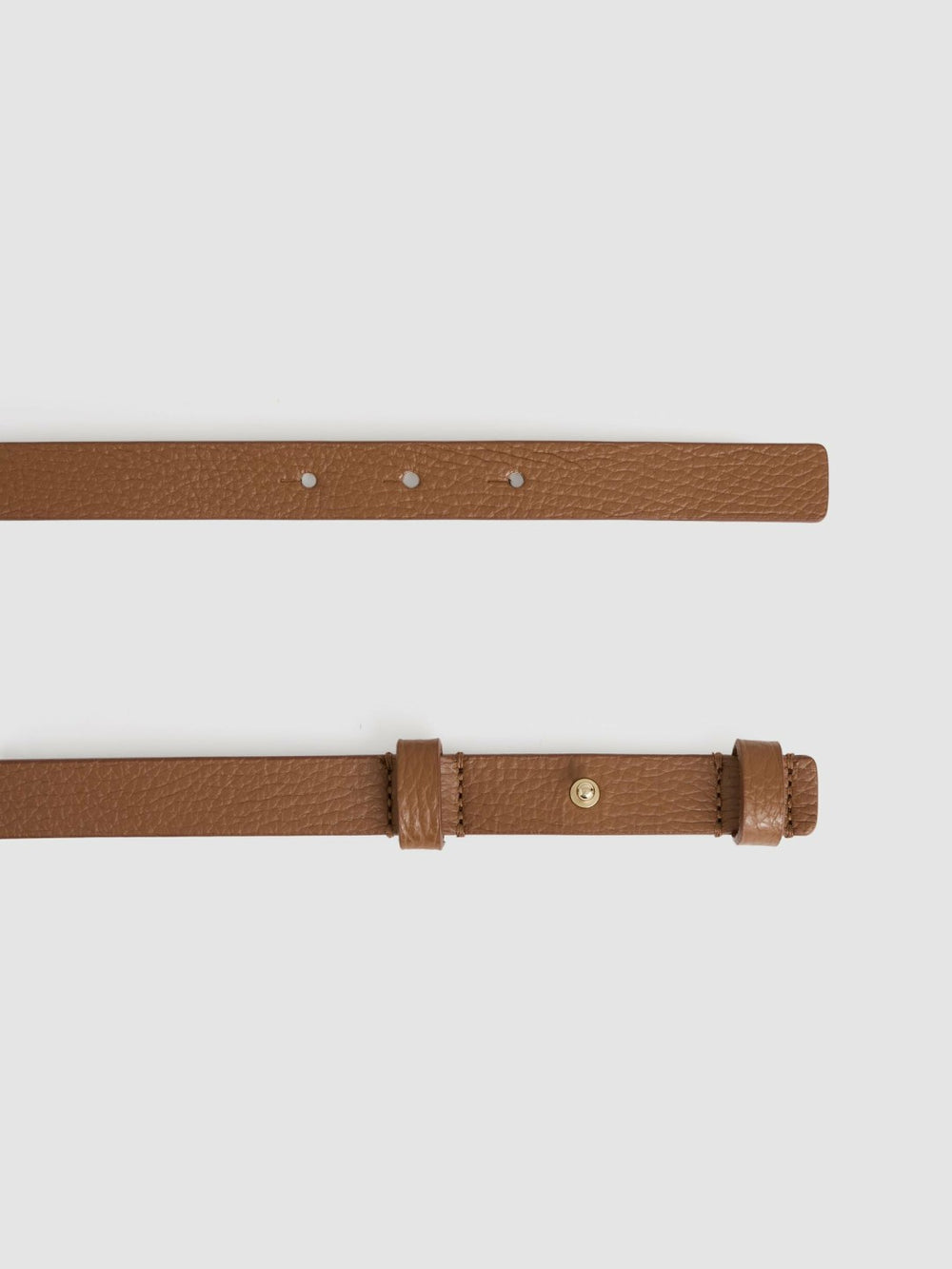 Reiss | Leather Square Hinge Belt in Tan
