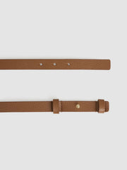 Reiss | Leather Square Hinge Belt in Tan