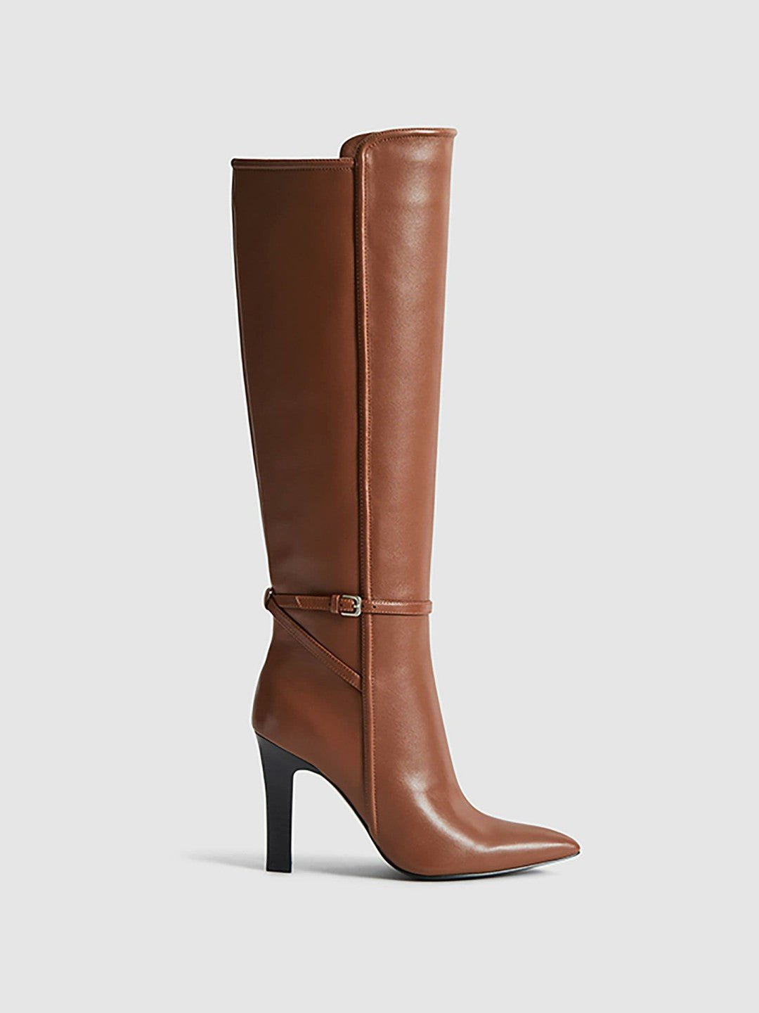 Reiss | Leather Knee High Boots in Tan