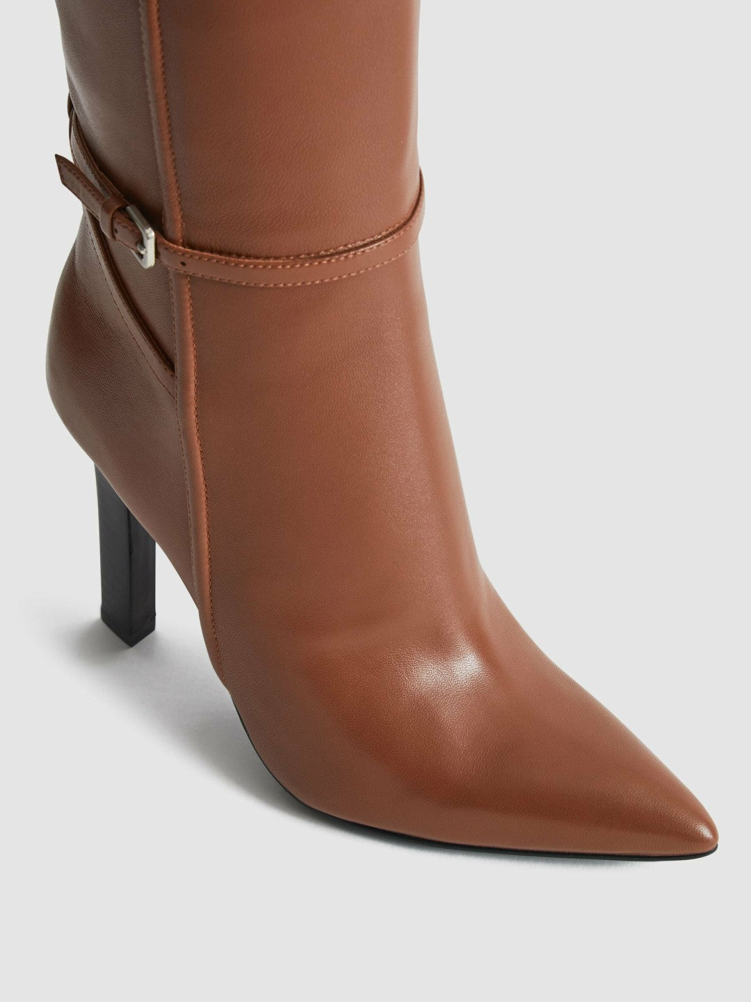 Reiss | Leather Knee High Boots in Tan