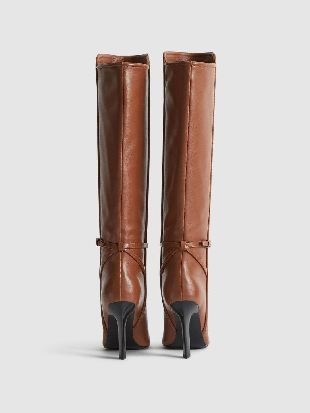 Reiss | Leather Knee High Boots in Tan