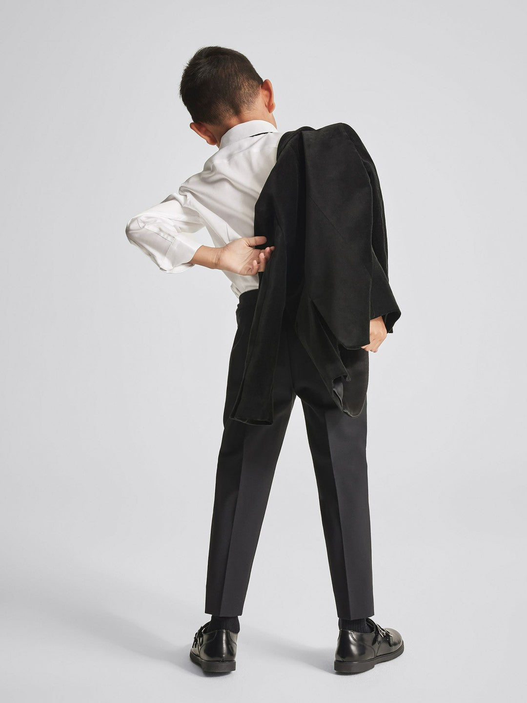Reiss | 4-9 yrs Single Breasted Velvet Blazer in Black
