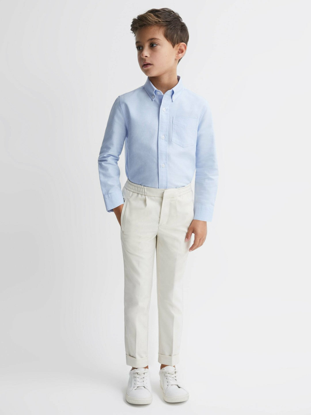 Reiss | 3-9 yrs Button Down Oxford Shirt in Soft Blue