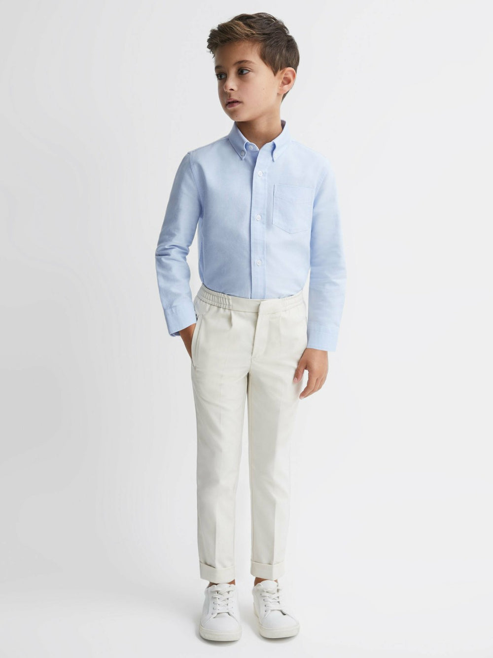 Reiss | 3-9 yrs Button Down Oxford Shirt in Soft Blue