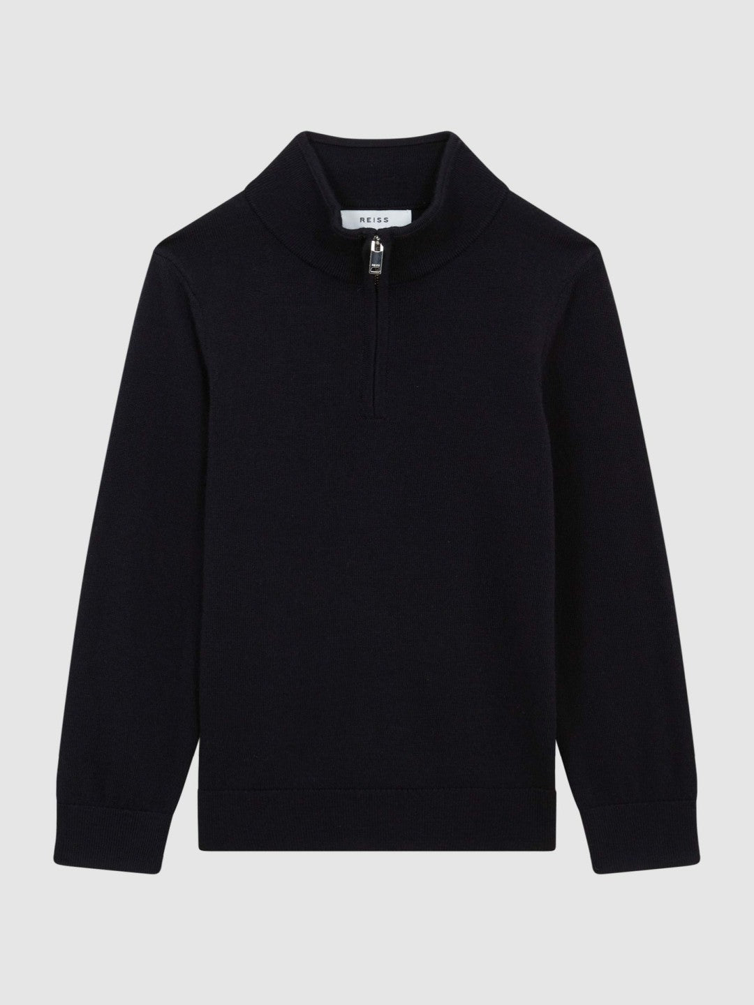 Reiss | 9-14 yrs Merino Wool Zip-Neck Jumper in Navy