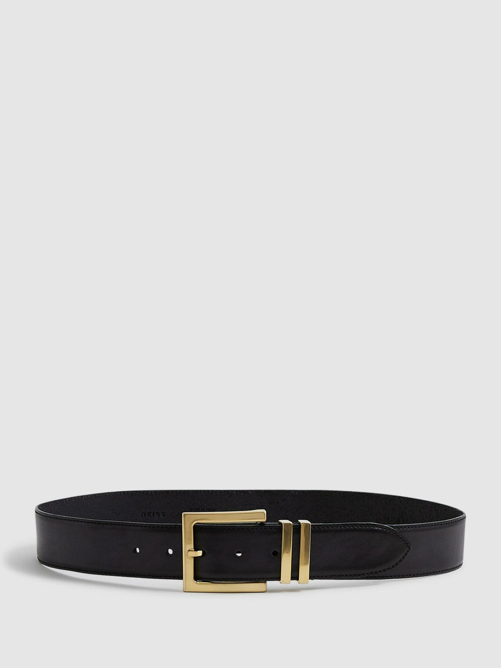 Reiss | Leather Square Buckle Belt in Black