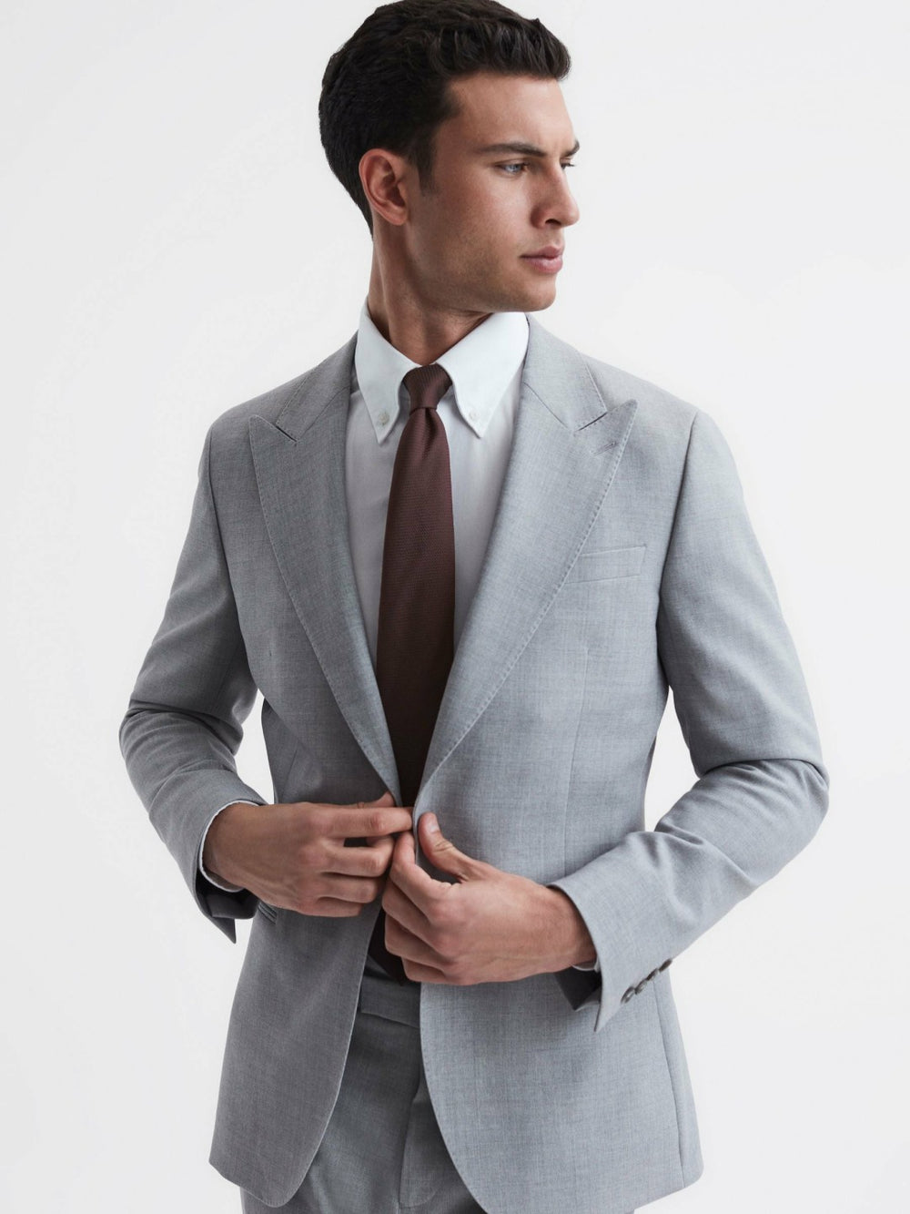 Reiss | Textured Silk Blend Tie in Burgundy