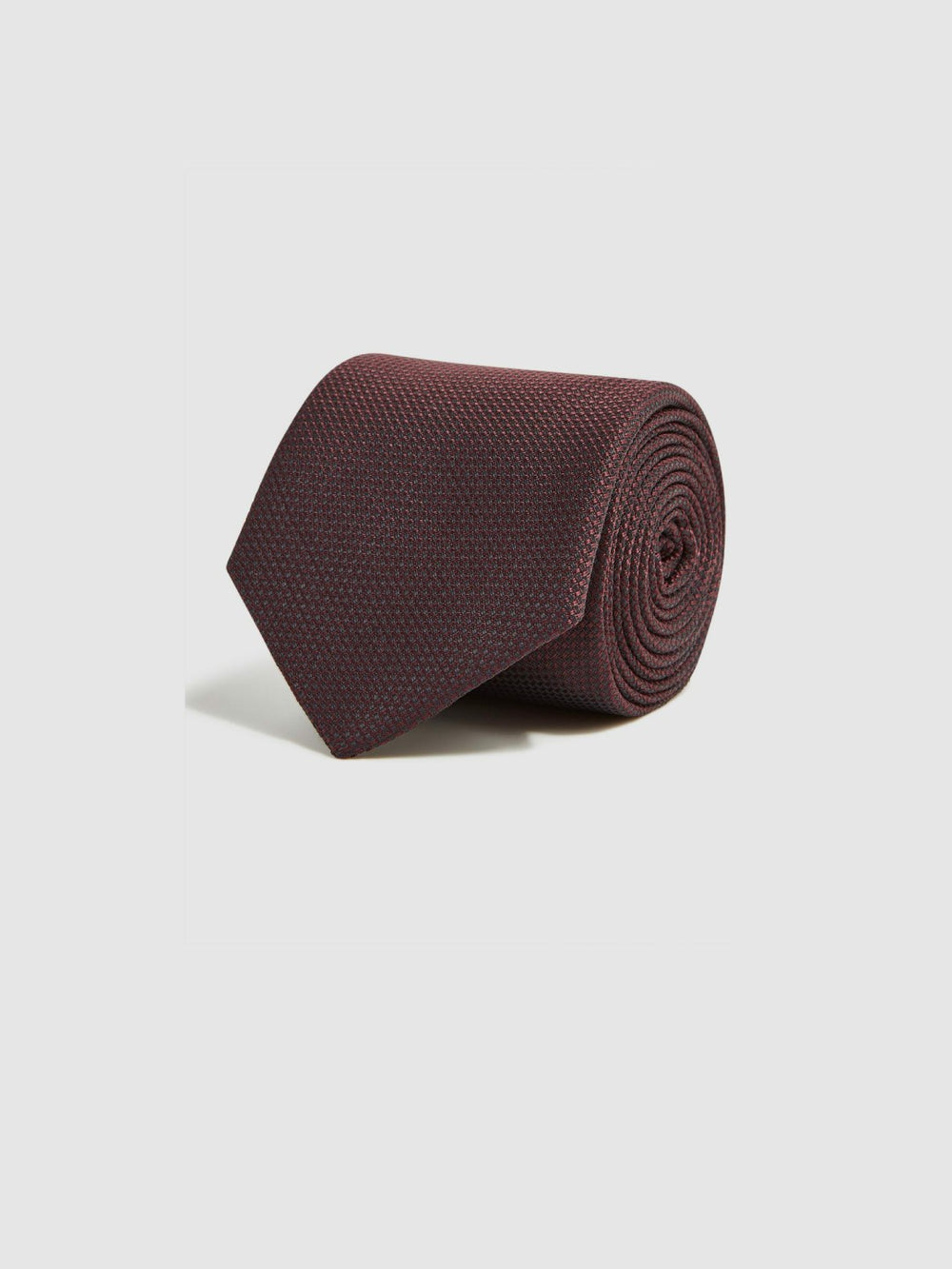 Reiss | Textured Silk Blend Tie in Burgundy