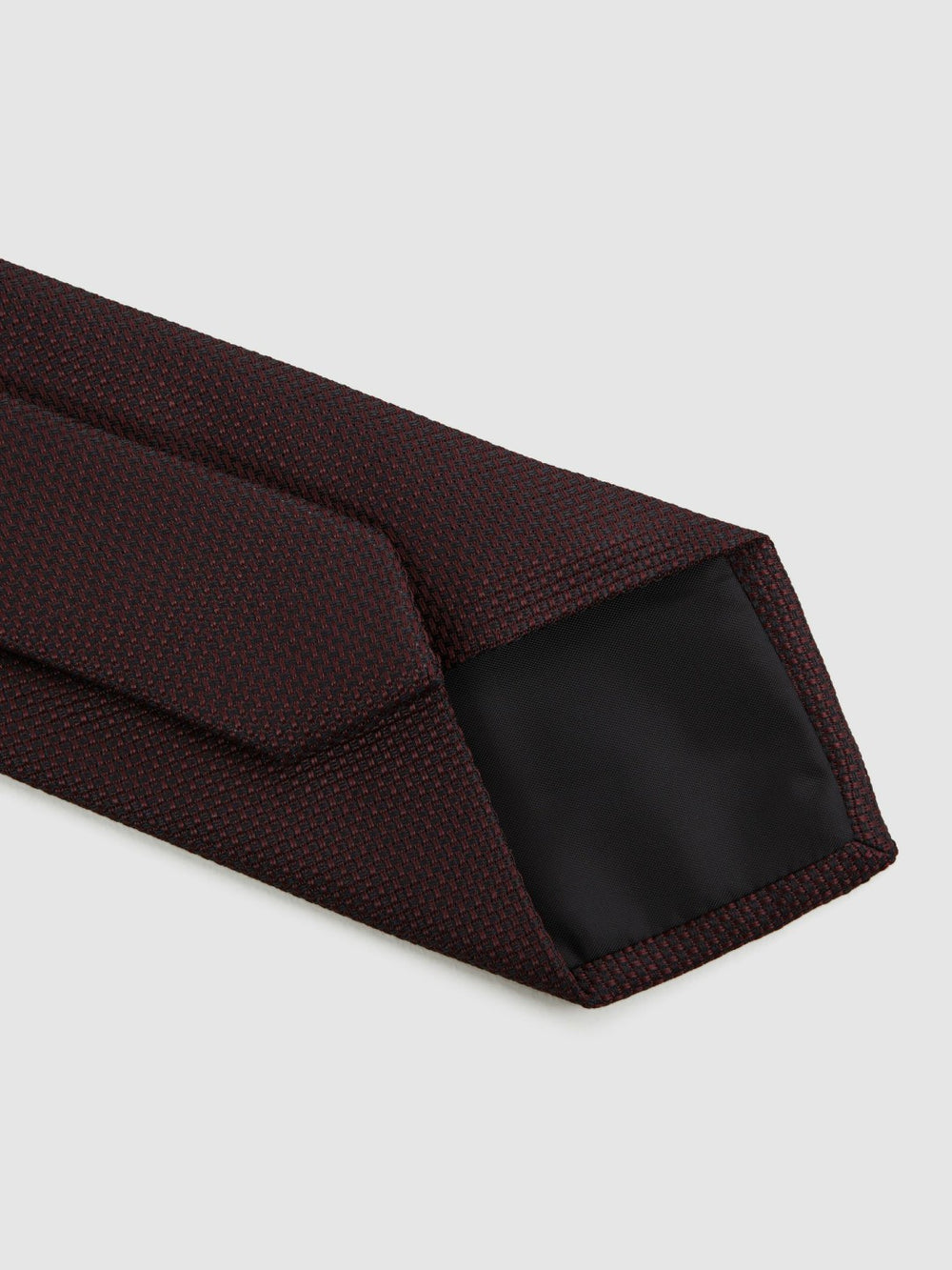 Reiss | Textured Silk Blend Tie in Burgundy