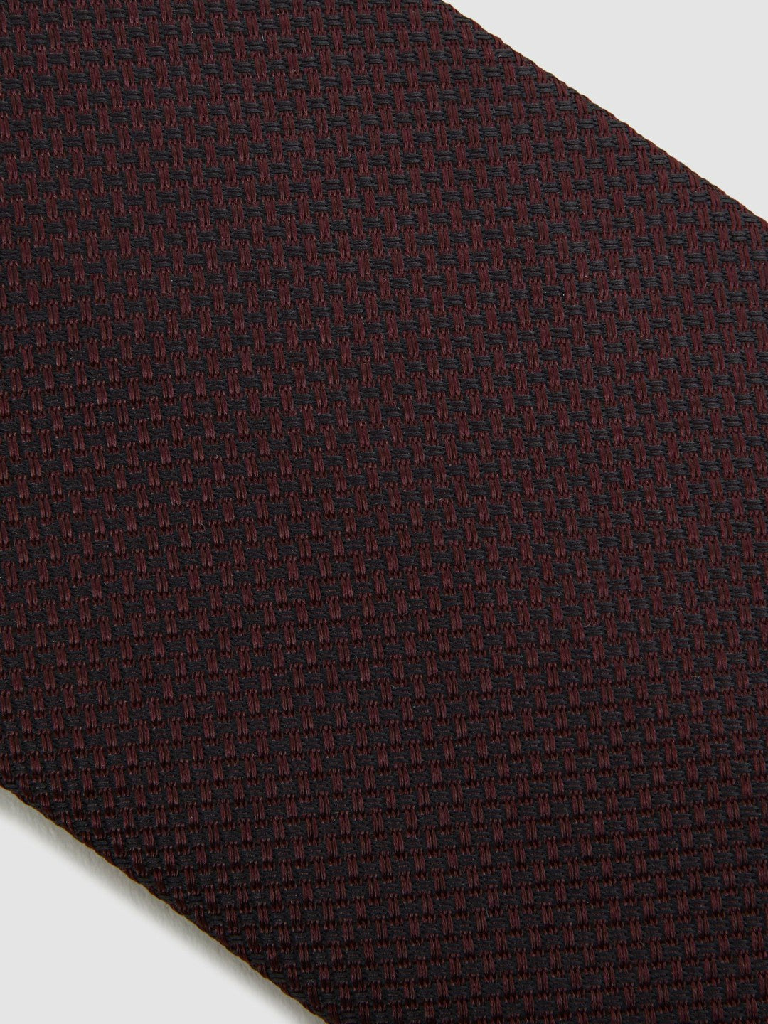 Reiss | Textured Silk Blend Tie in Burgundy
