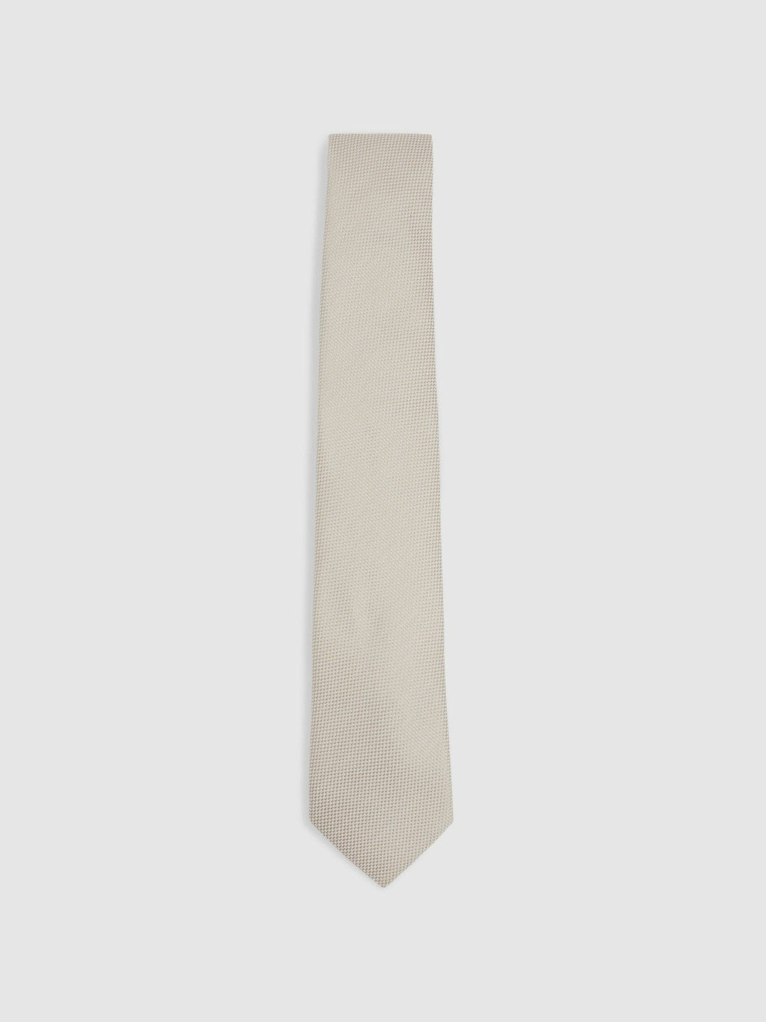 Reiss | Textured Silk Blend Tie in Soft Champagne