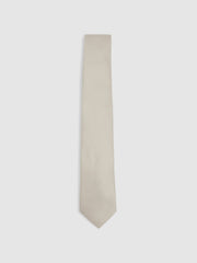 Reiss | Textured Silk Blend Tie in Soft Champagne