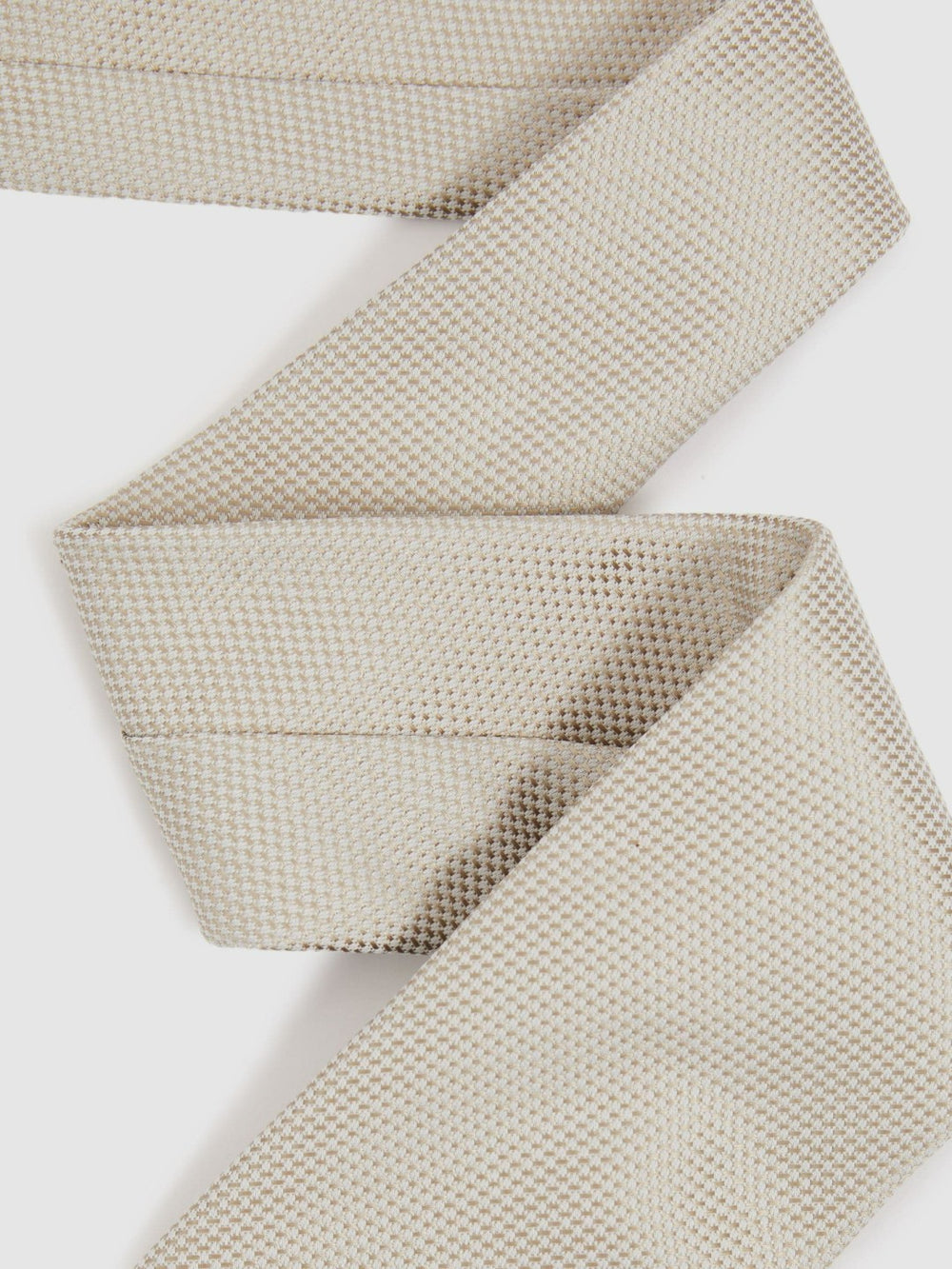 Reiss | Textured Silk Blend Tie in Soft Champagne