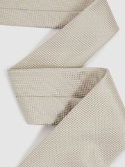 Reiss | Textured Silk Blend Tie in Soft Champagne