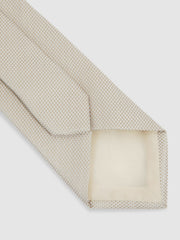 Reiss | Textured Silk Blend Tie in Soft Champagne