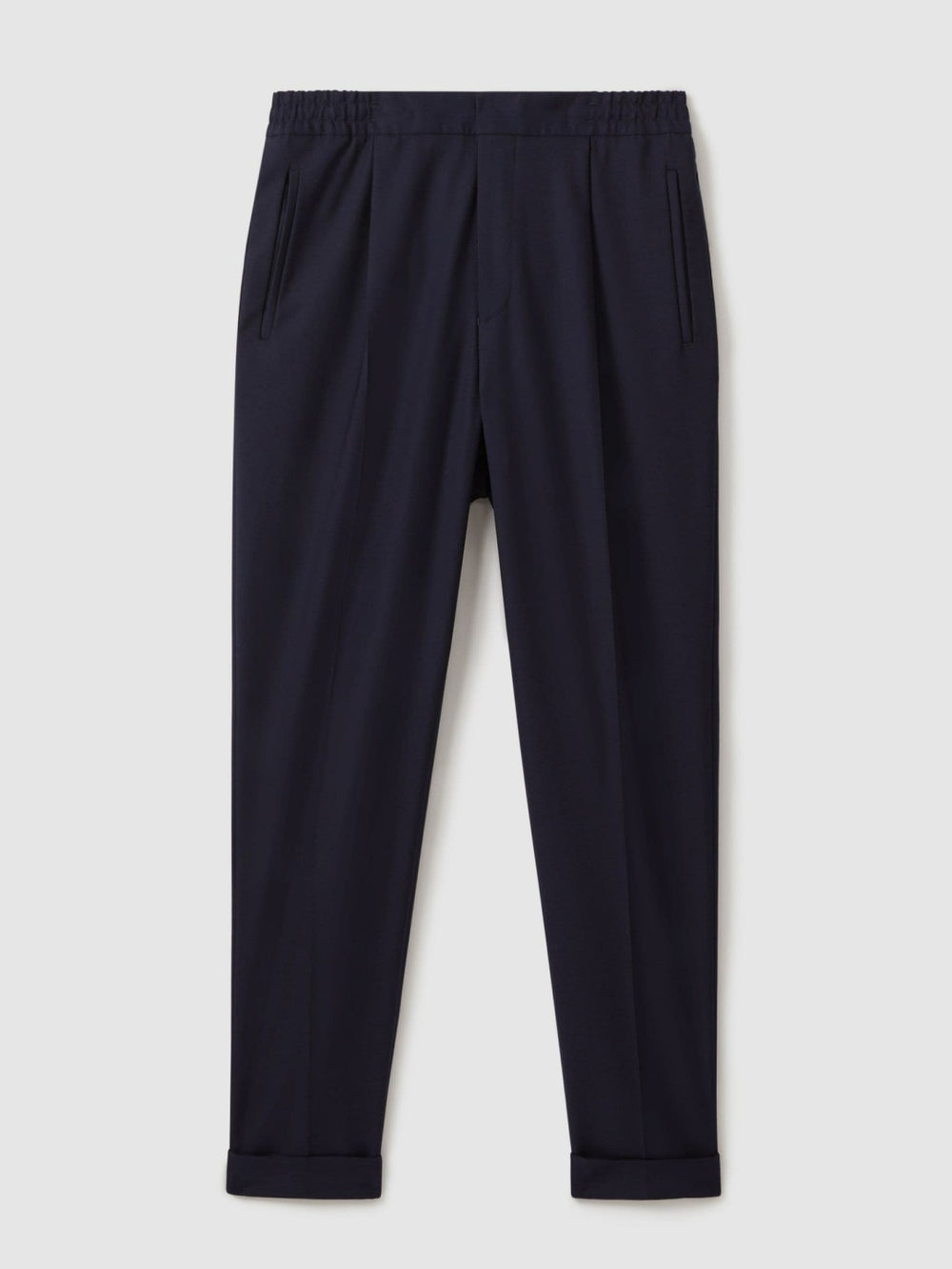 Reiss | Relaxed-Fit Pleated Tapered Trousers in Navy